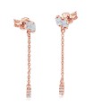 Rectangle CZ Stone With Chain Drop Earring Stud STS-5553